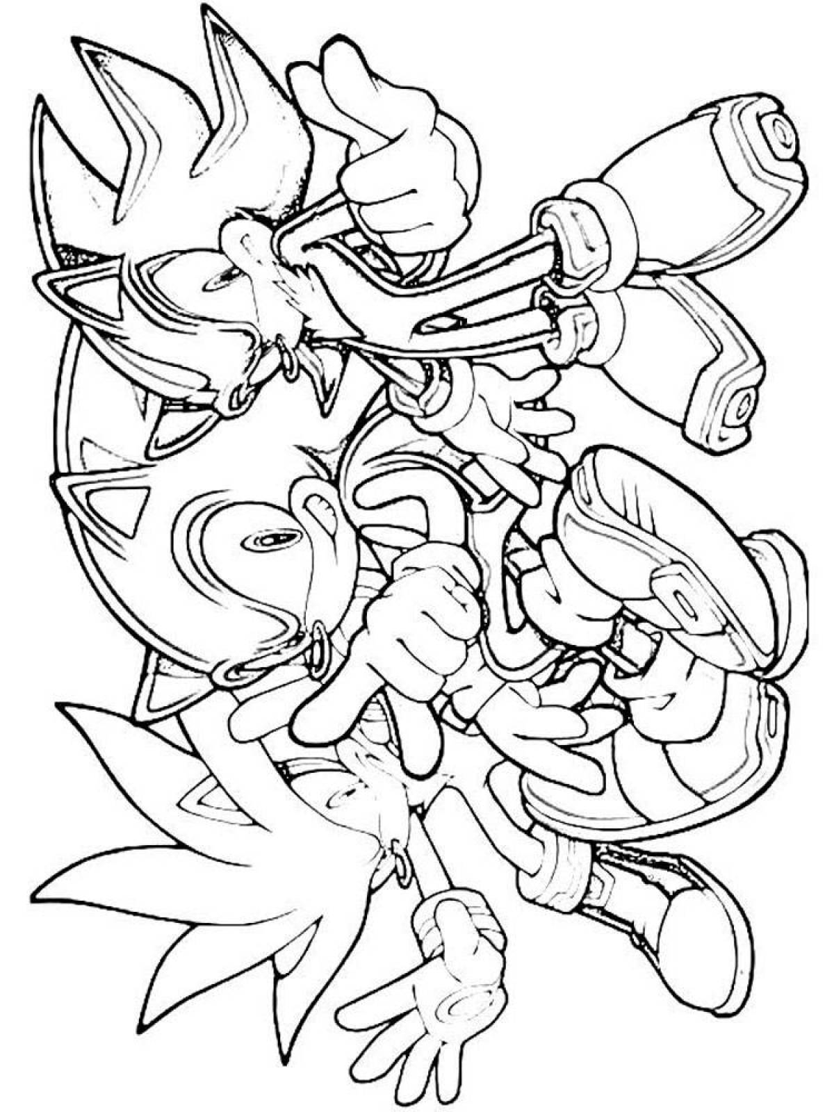 Mysterious sonic shadow coloring book