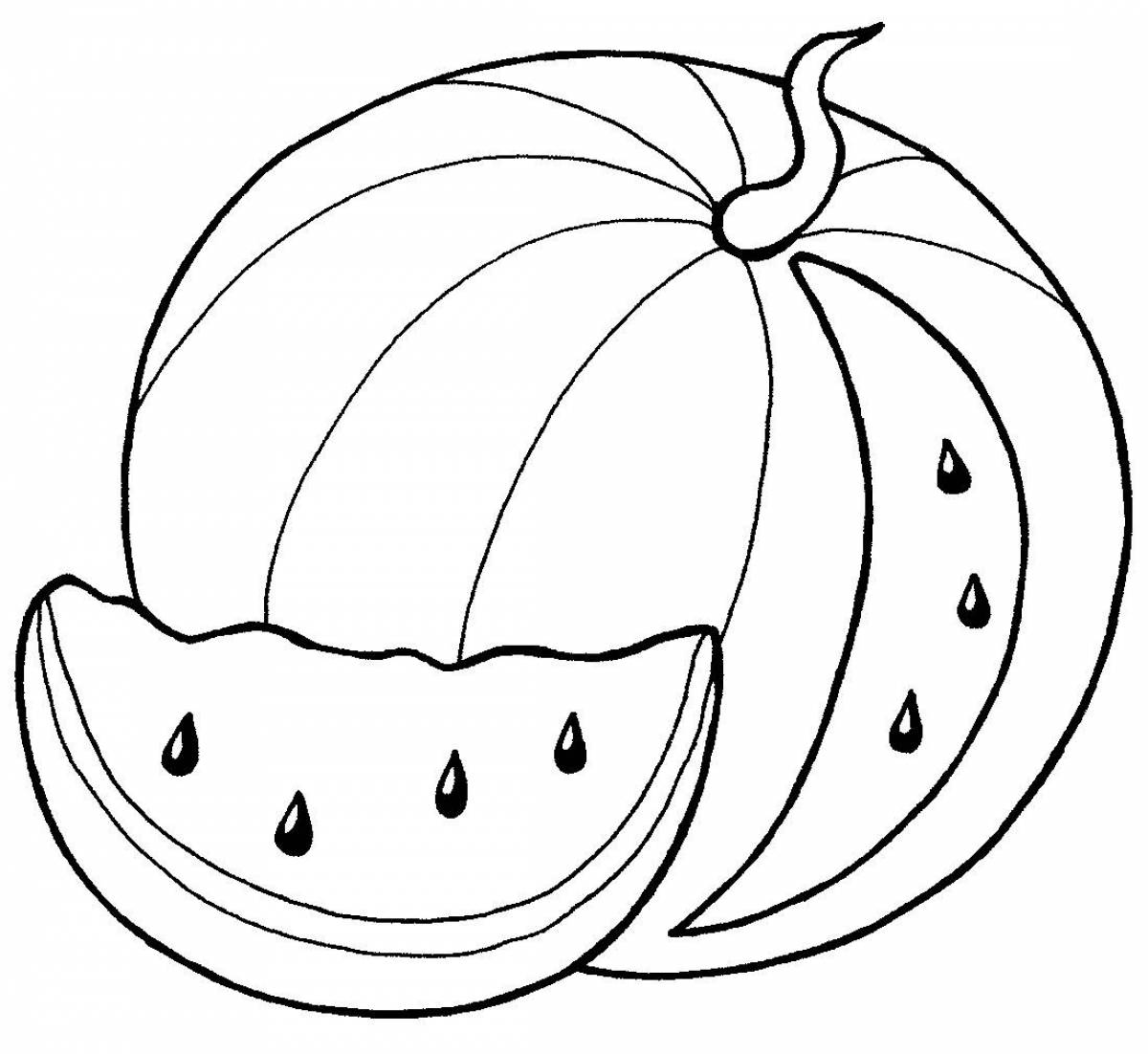 Watermelon coloring book for kids