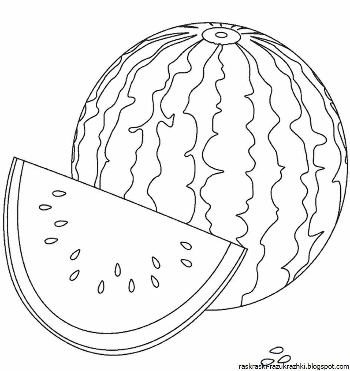 Fun watermelon coloring book for kids