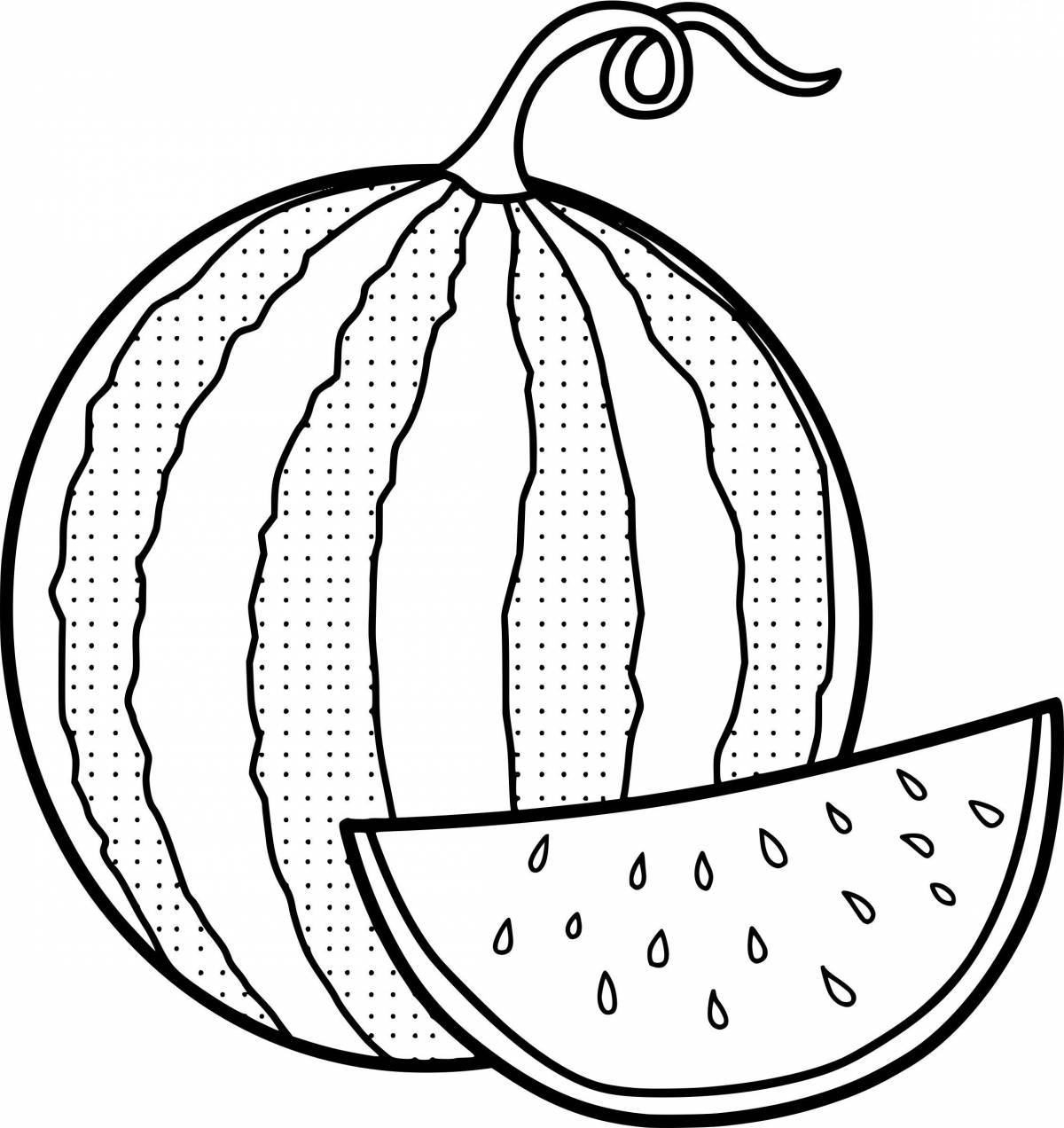 Fabulous watermelon coloring pages for kids