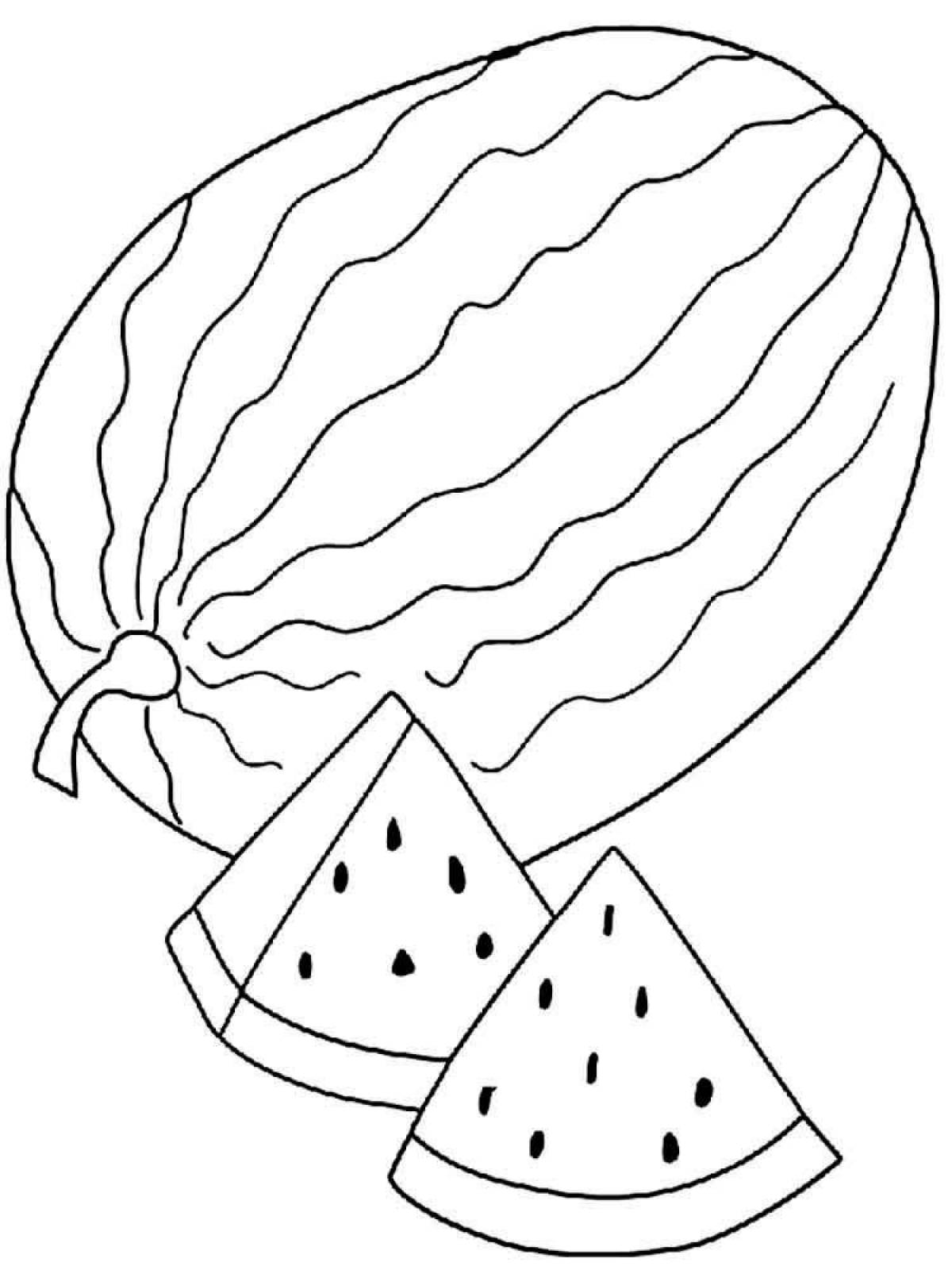Amazing coloring pages with watermelons for kids