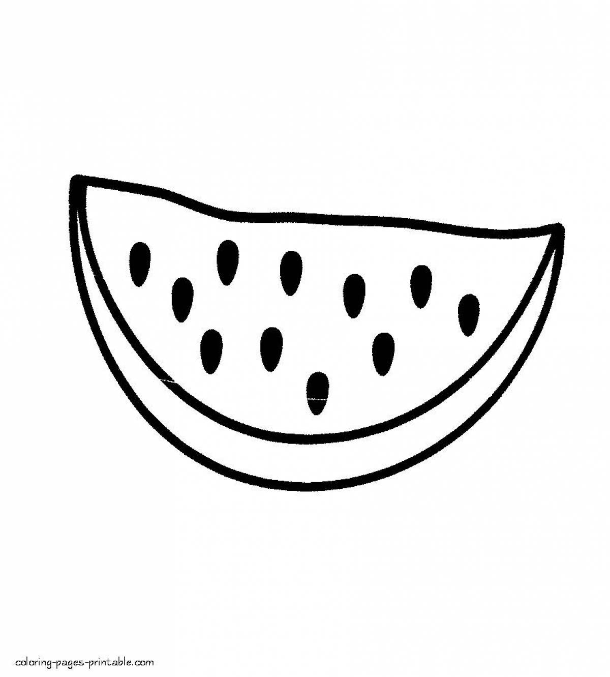 Coloured watermelon coloring book for kids