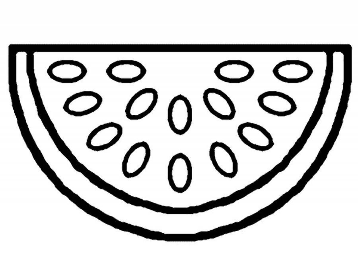 Colored fun watermelon coloring pages for kids