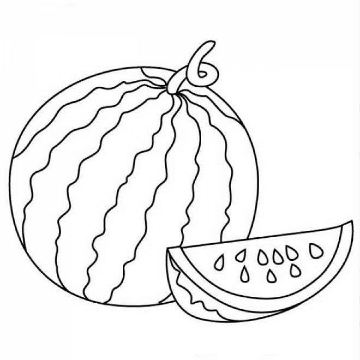 Exciting watermelon coloring book for kids