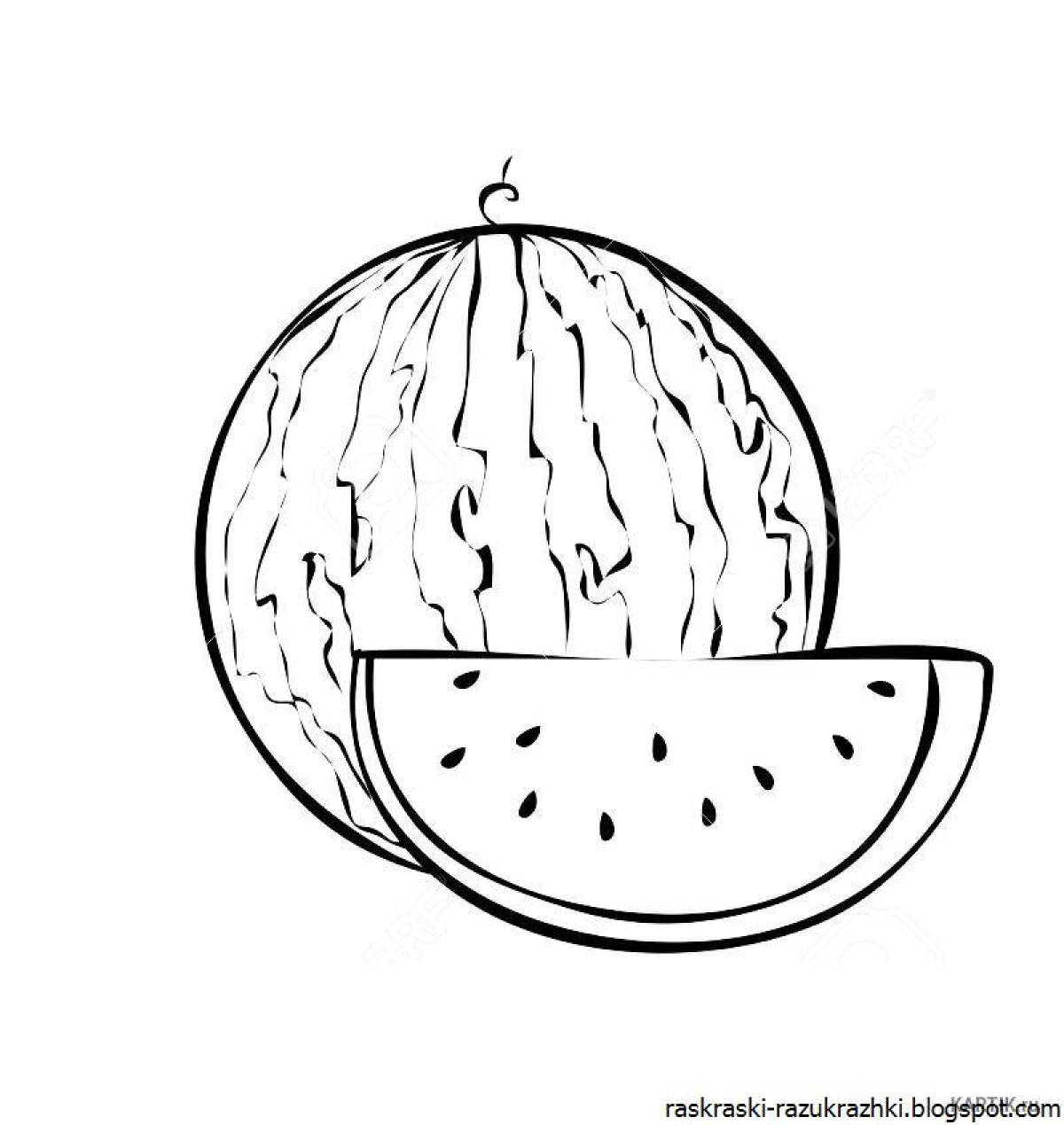 Wonderful watermelon coloring book for kids