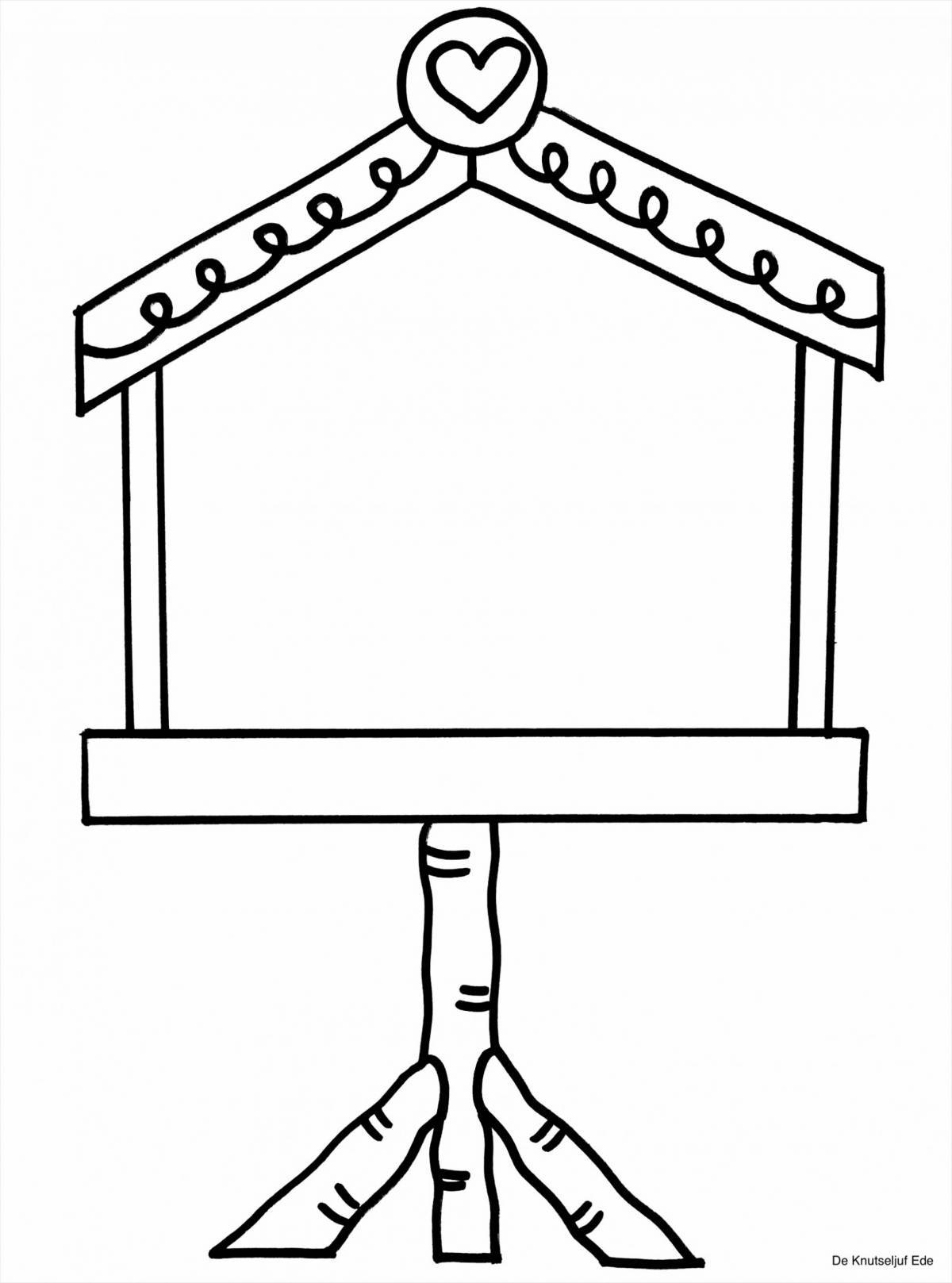 Sweet bird feeder coloring pages for kids