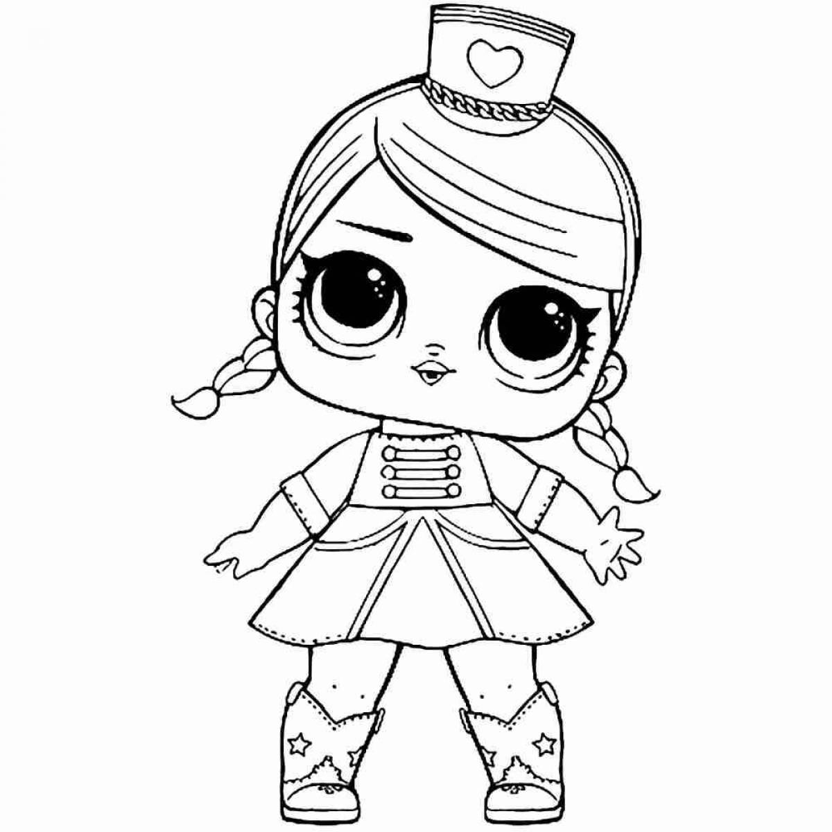 Playful coloring page of lola dolls for kids