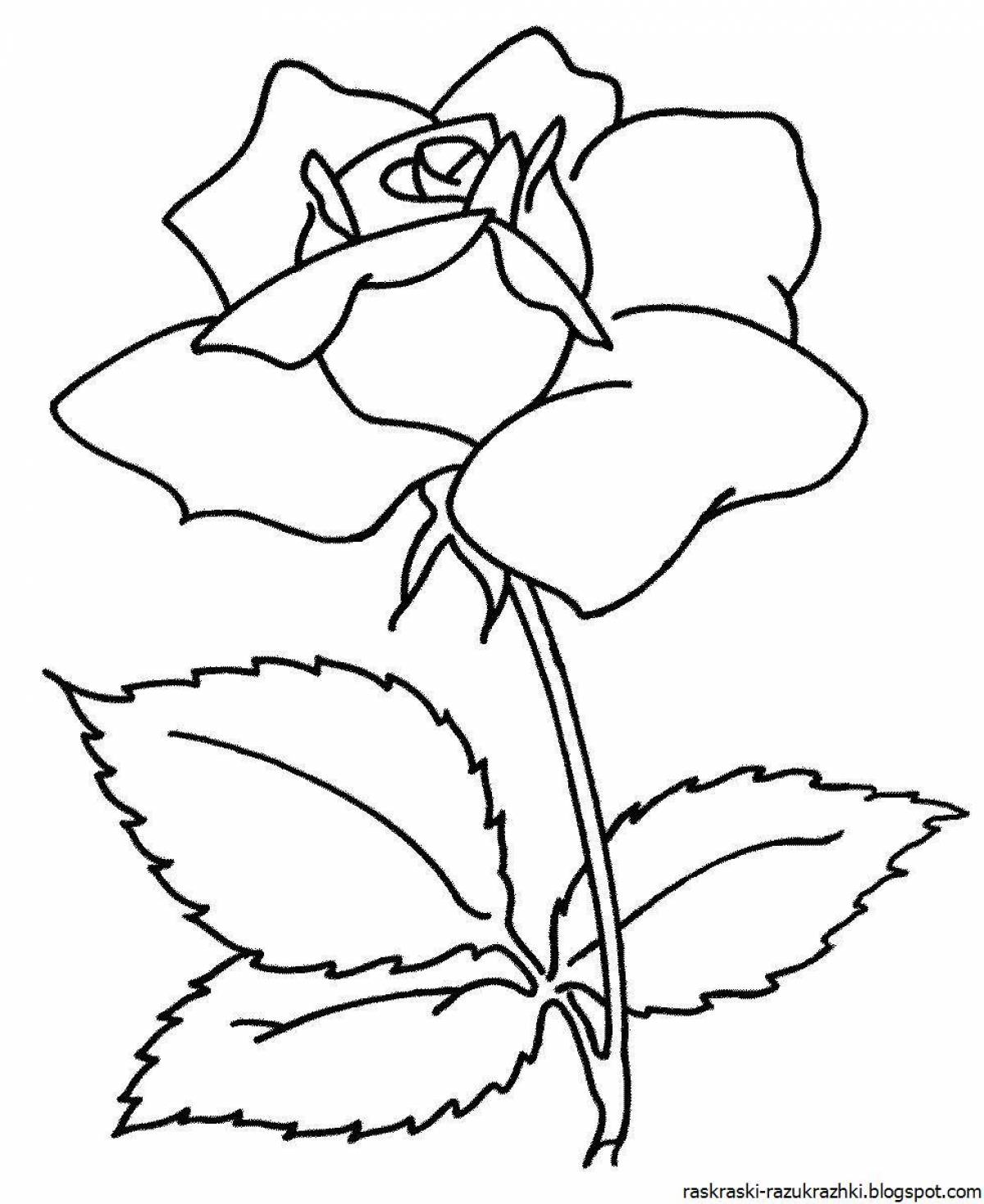 Inspirational flowers coloring book for 4-5 year olds
