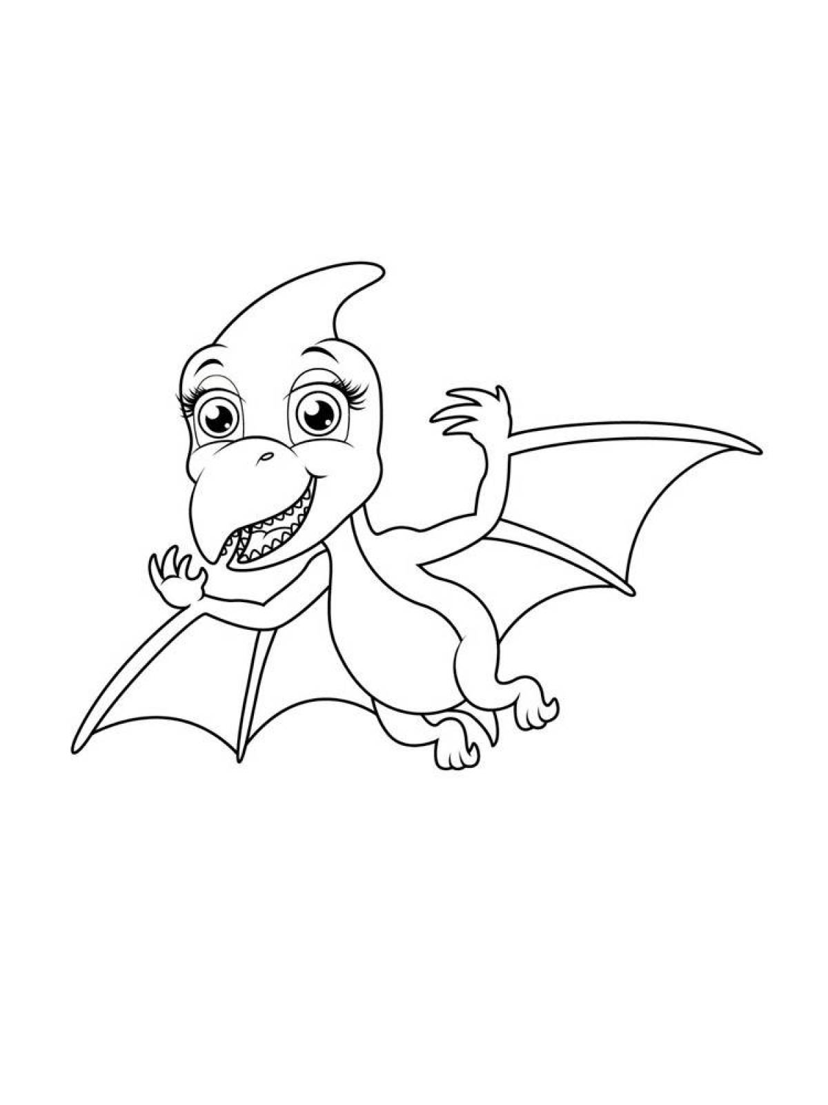 Majestic pterodactyl coloring page