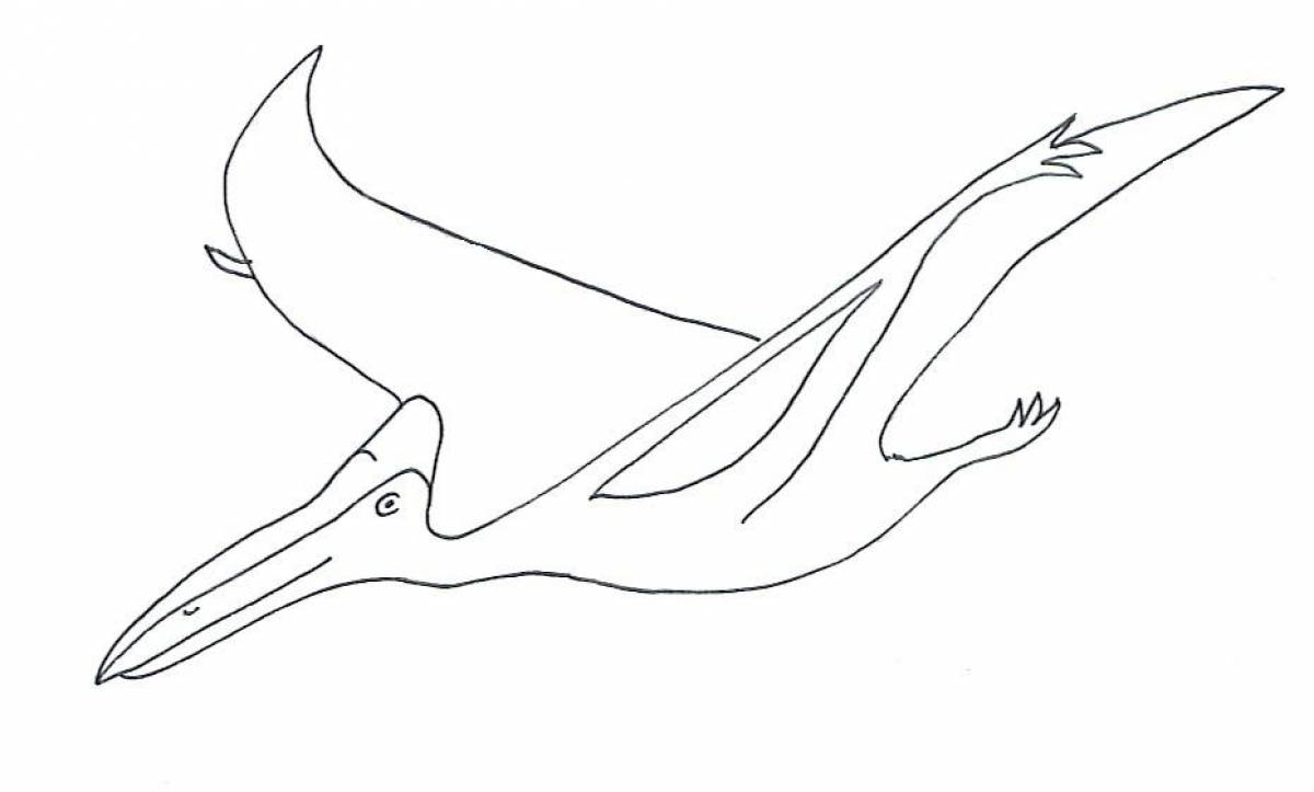 Exotic pterodactyl coloring page