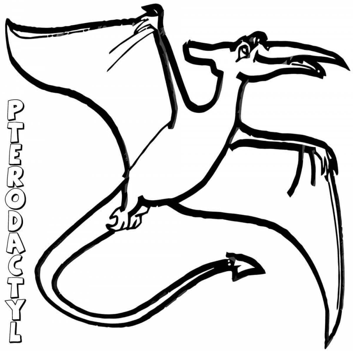 Gorgeous pterodactyl coloring book
