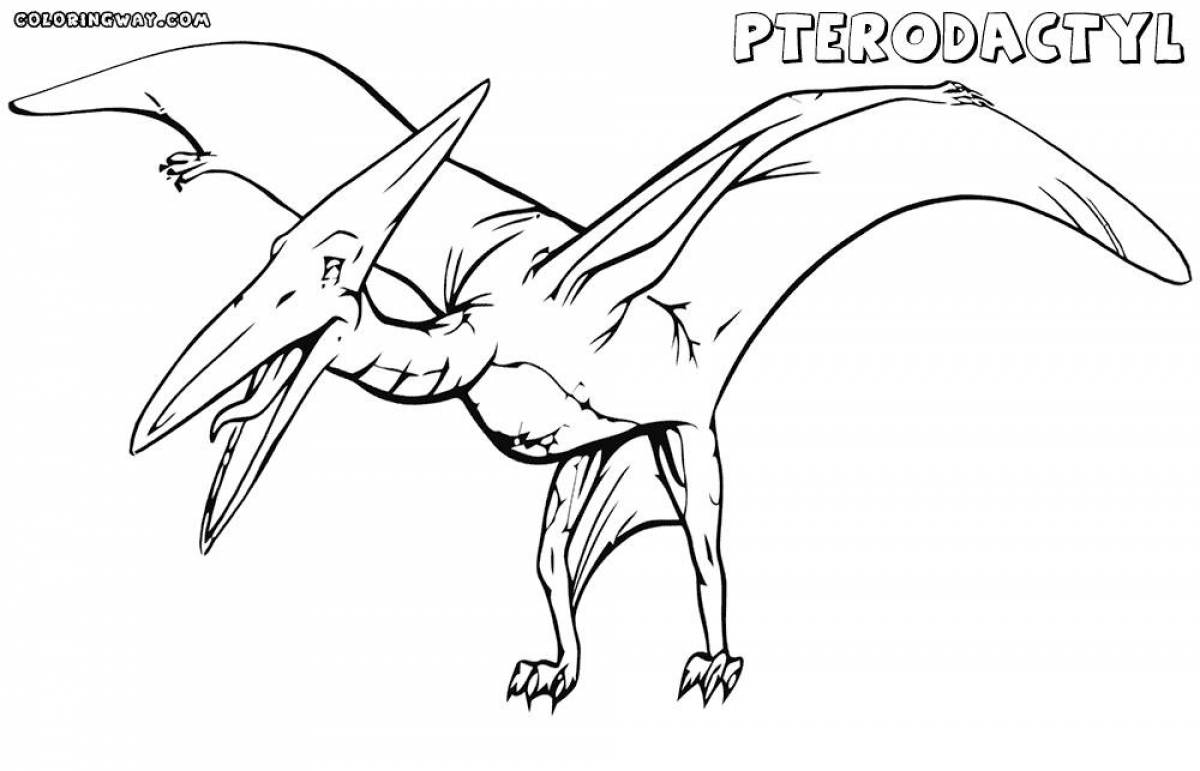 Gorgeous Pterodactyl coloring page