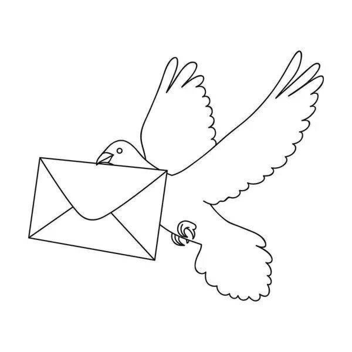 Конверт письма с голубями