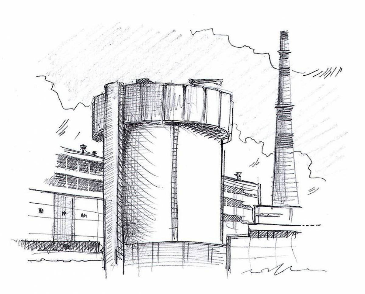Атомная станция Нововоронеж рисунок