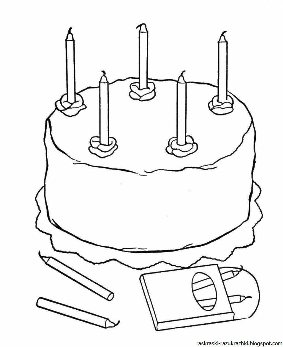 Нарисовать рисунок на день рождения. Раскраска торт. Раскраска 