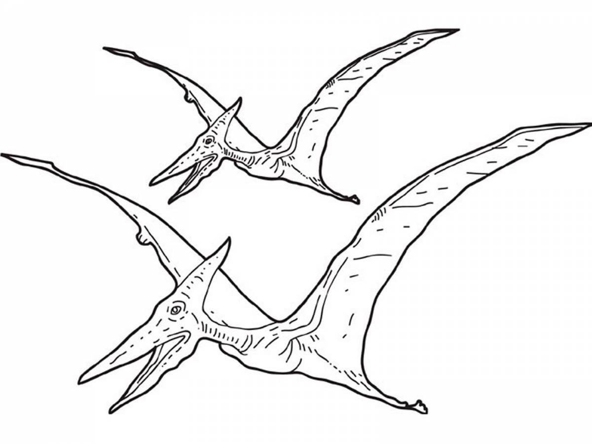 Coloring page brave pterodactyl