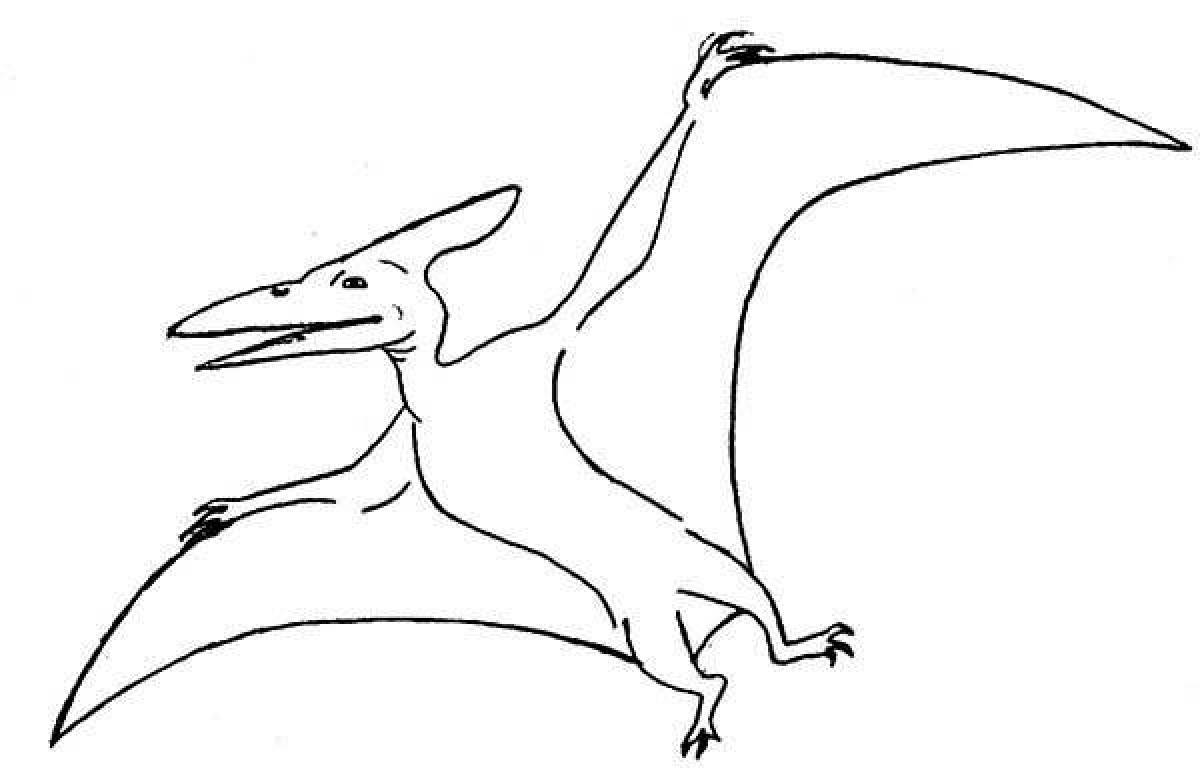 Coloring page funny pterodactyl