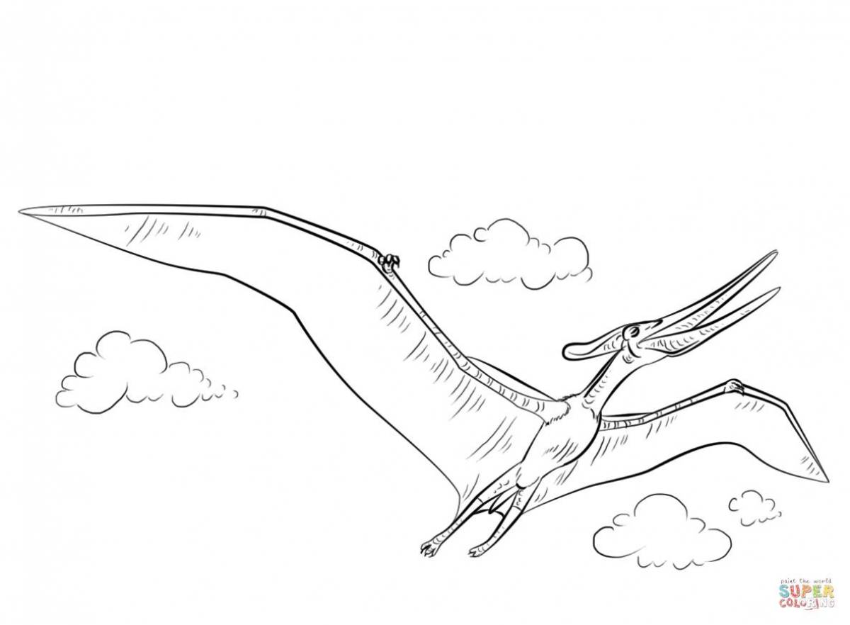 Violent pterodactyl coloring page