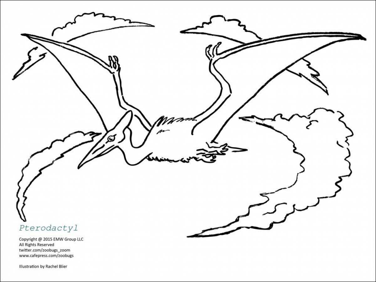 Animated pterodactyl coloring page