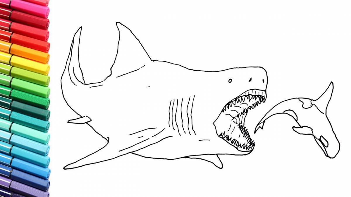 Grand Megalodon Coloring Page