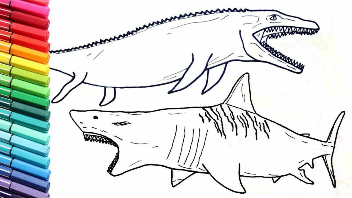 Megalodon amazing coloring book