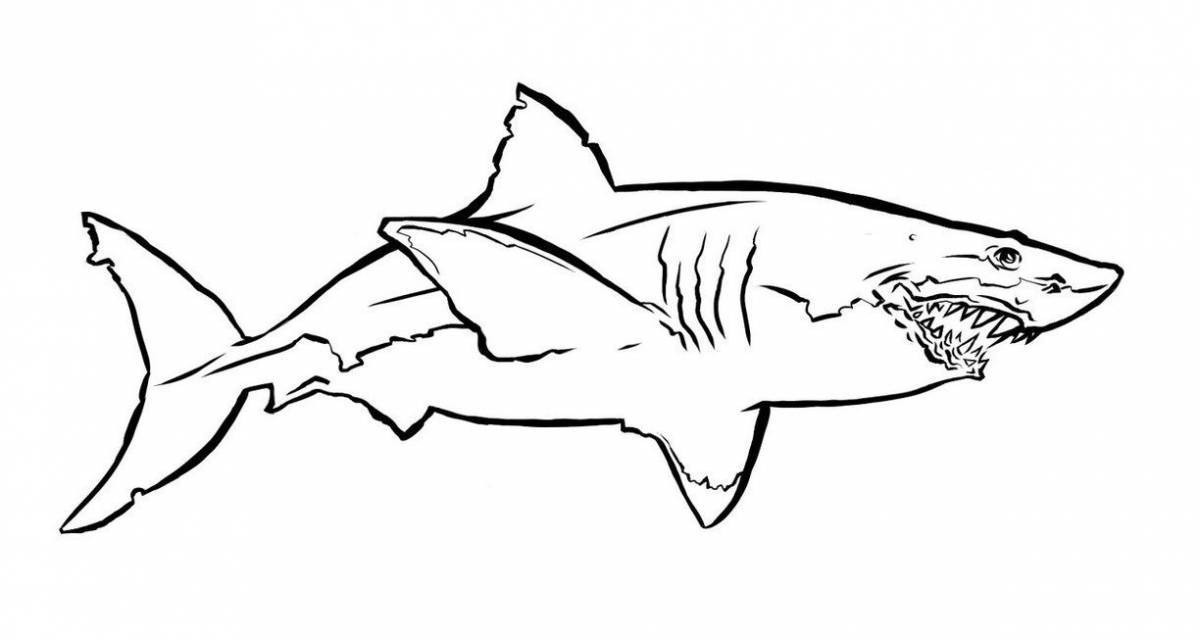 Unique megalodon coloring page