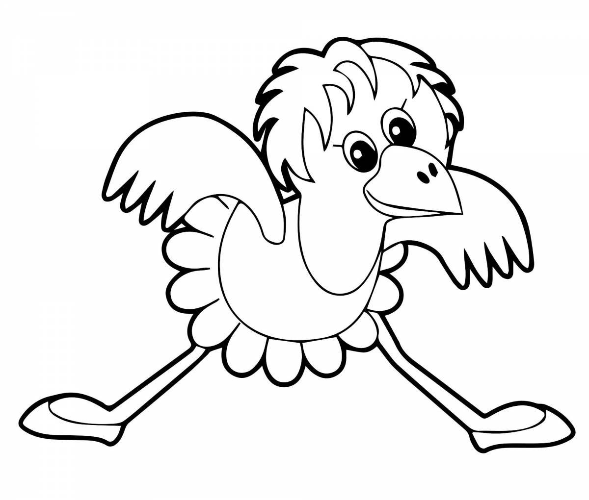 Amazing crow coloring page for kids