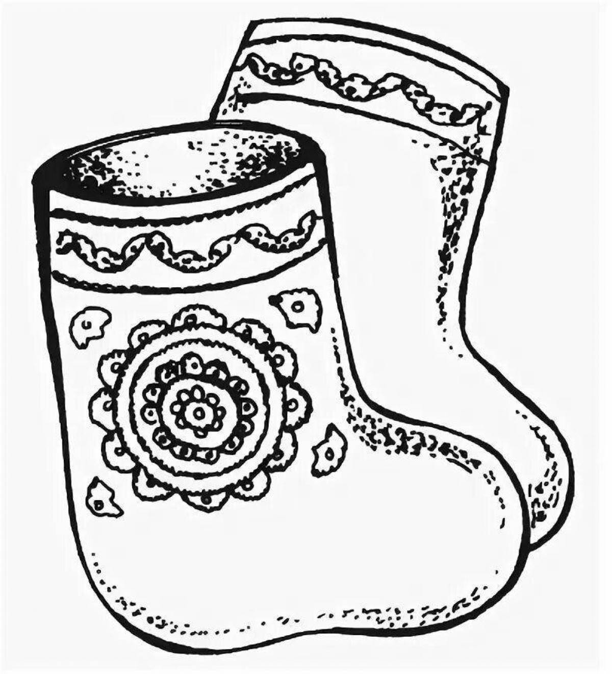 Coloring page sweet felt boots