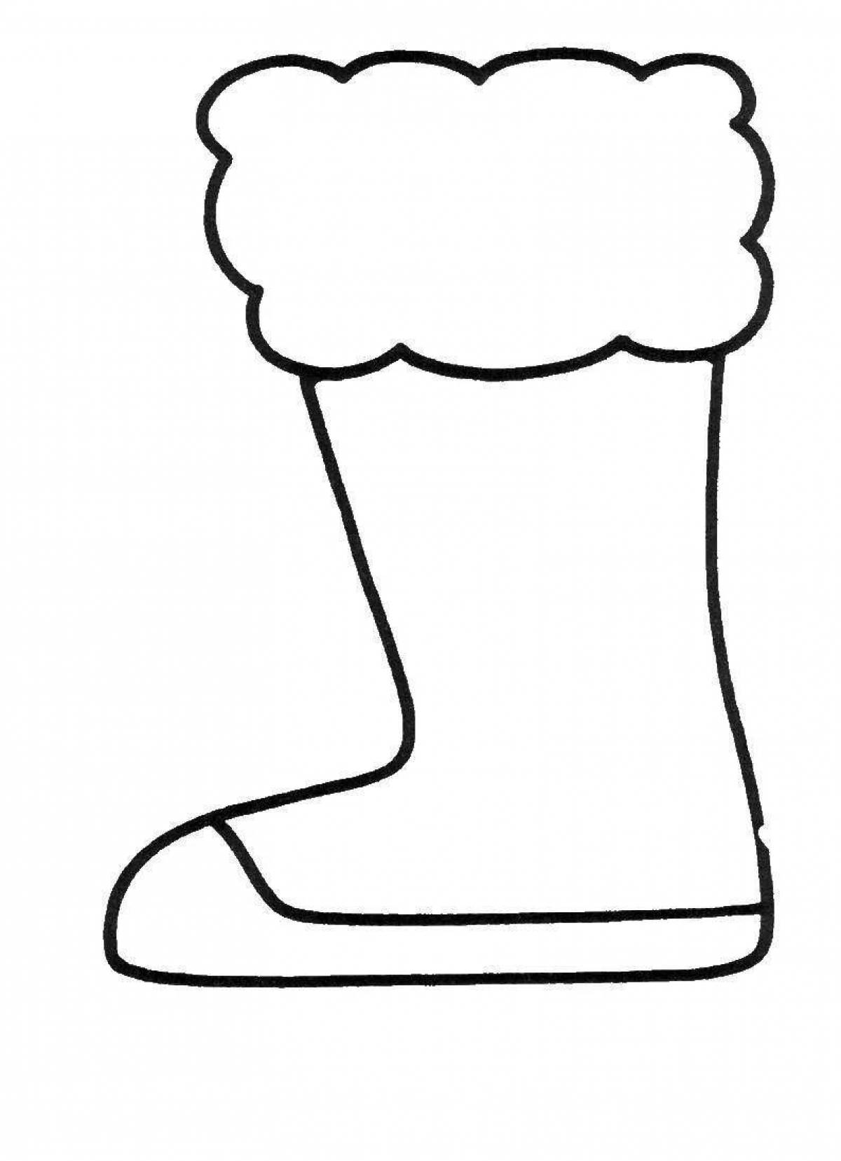Coloring page adorable felt boots