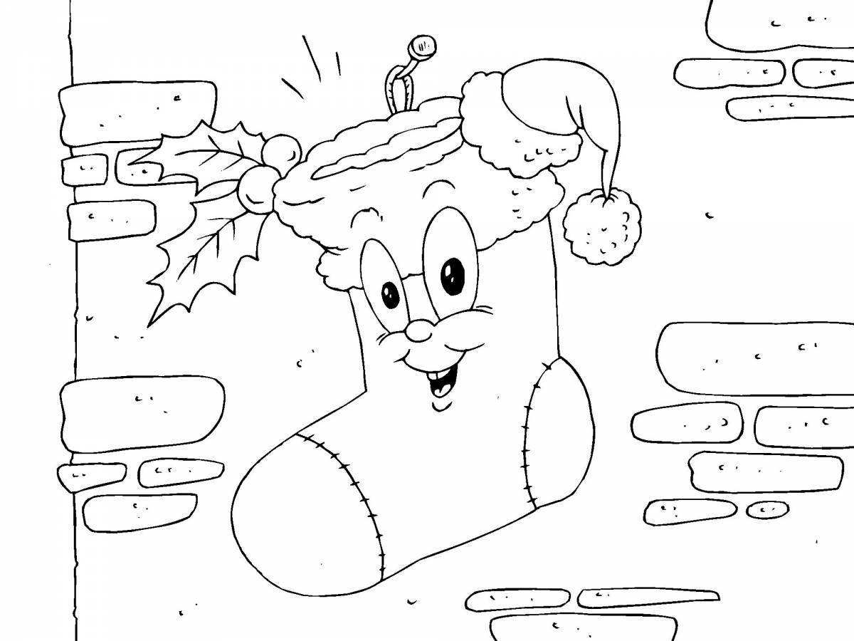 Adorable felt boots coloring page