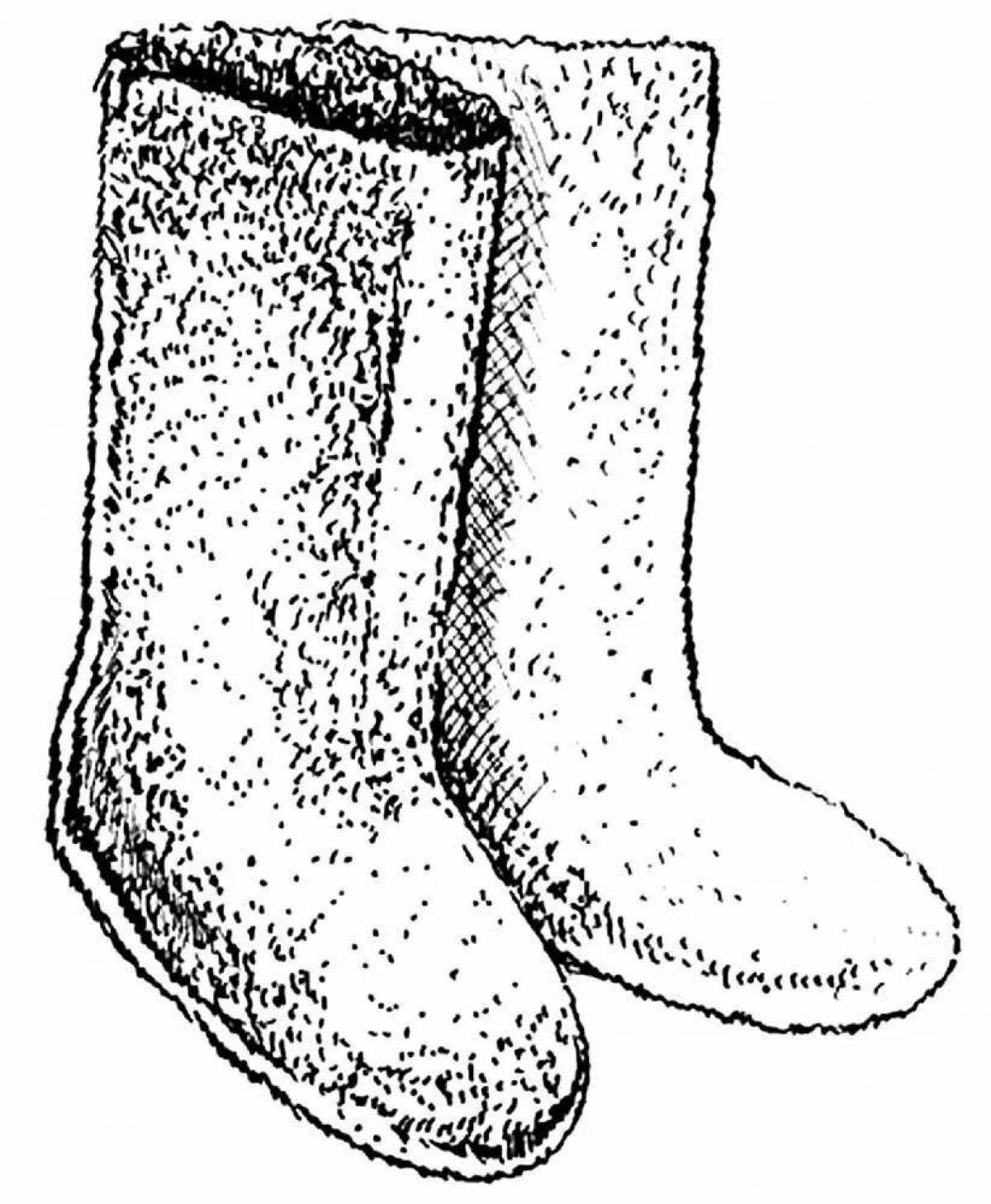 Coloring page glamor felt boots