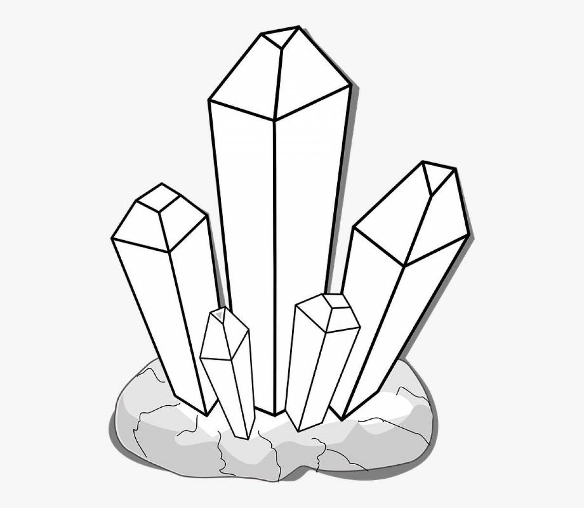 Glowing crystal coloring page