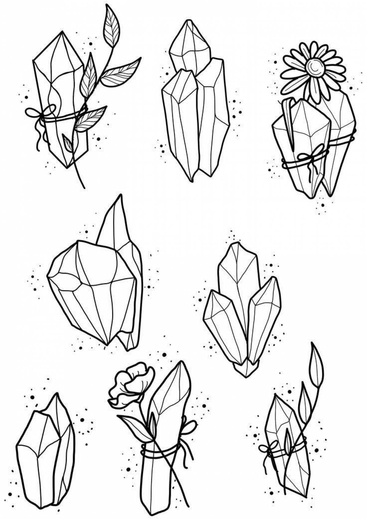 Shimmering crystal coloring page