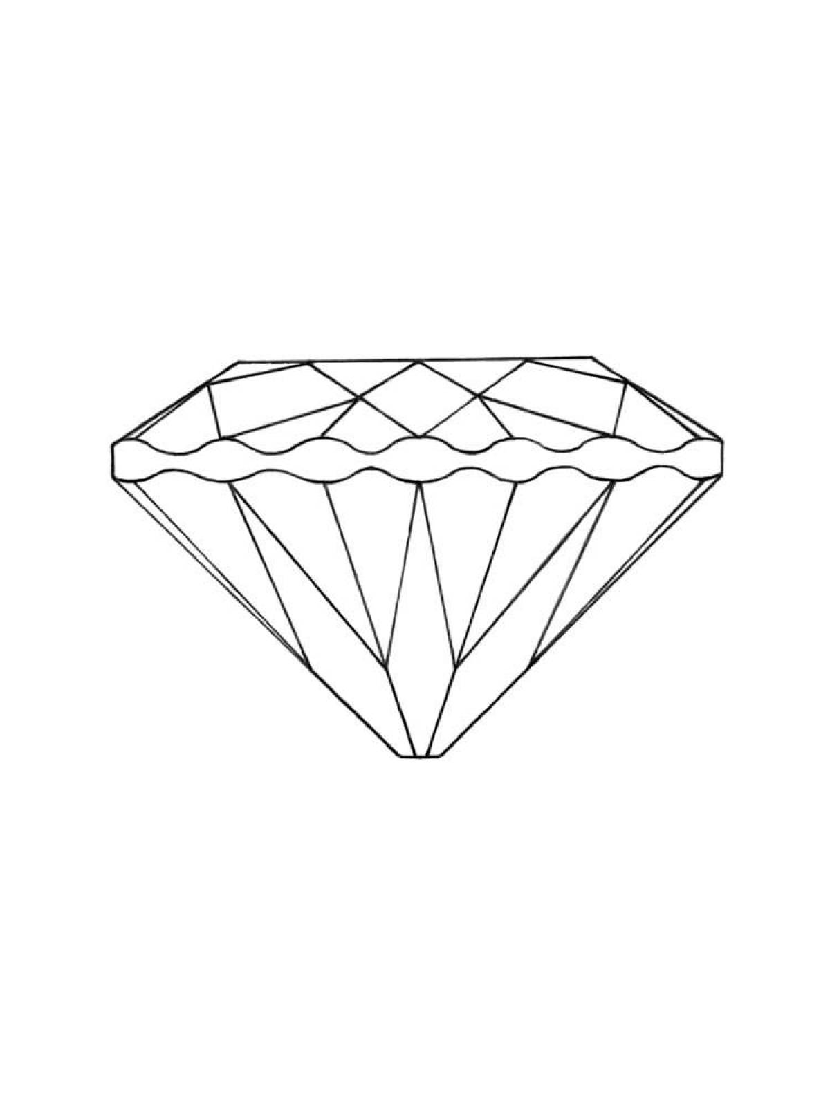 Coloring page of shiny crystals