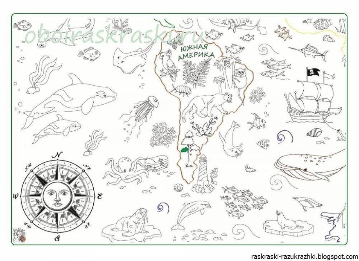 Attractive coloring page map
