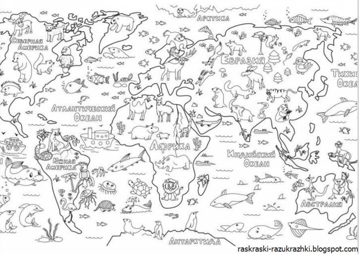 Large coloring page map