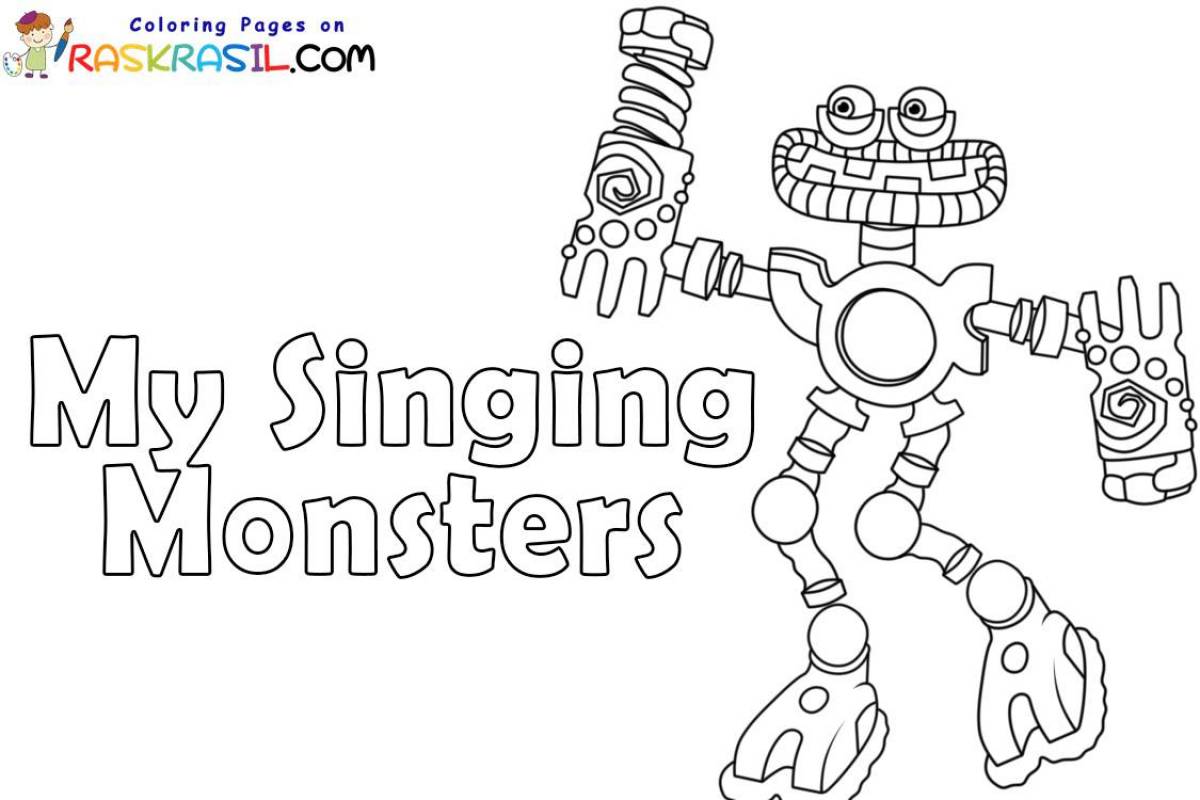 Coloring page happy singing monsters