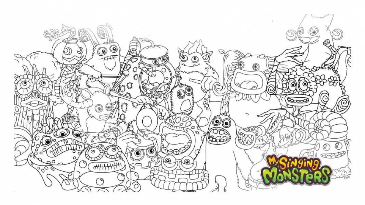 Happy singing monsters coloring page