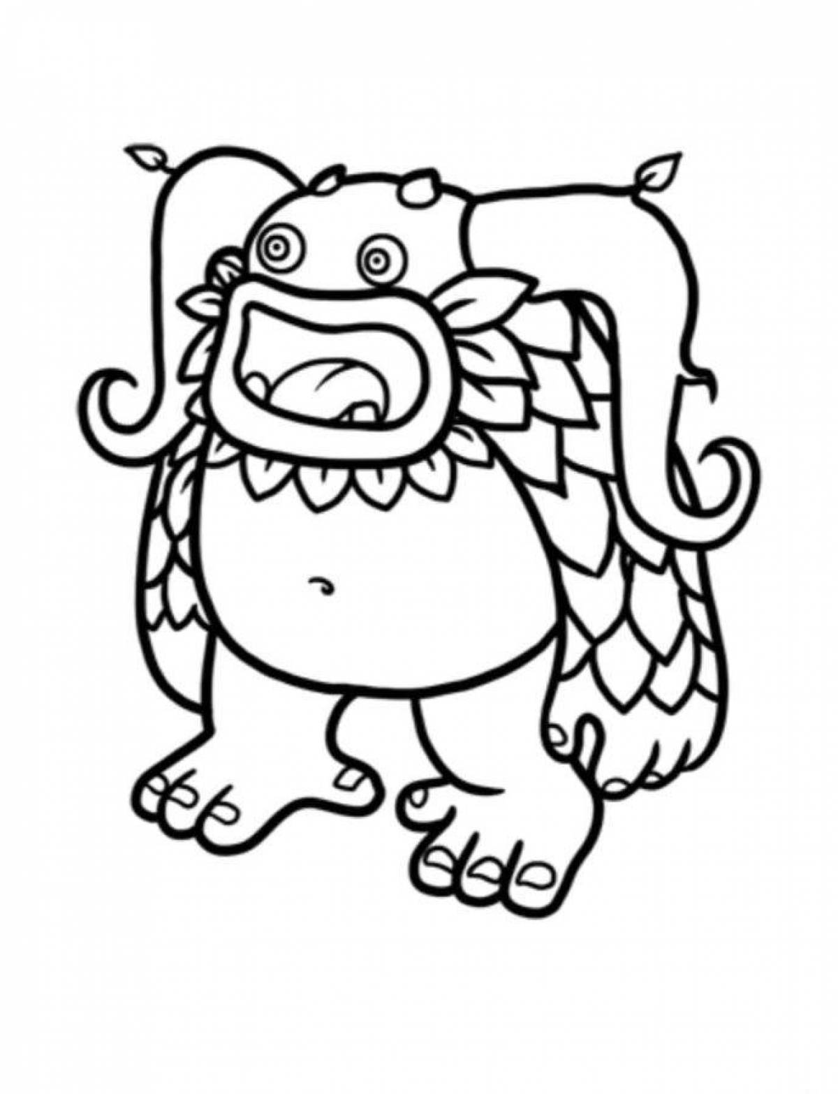 Holiday singing monsters coloring page