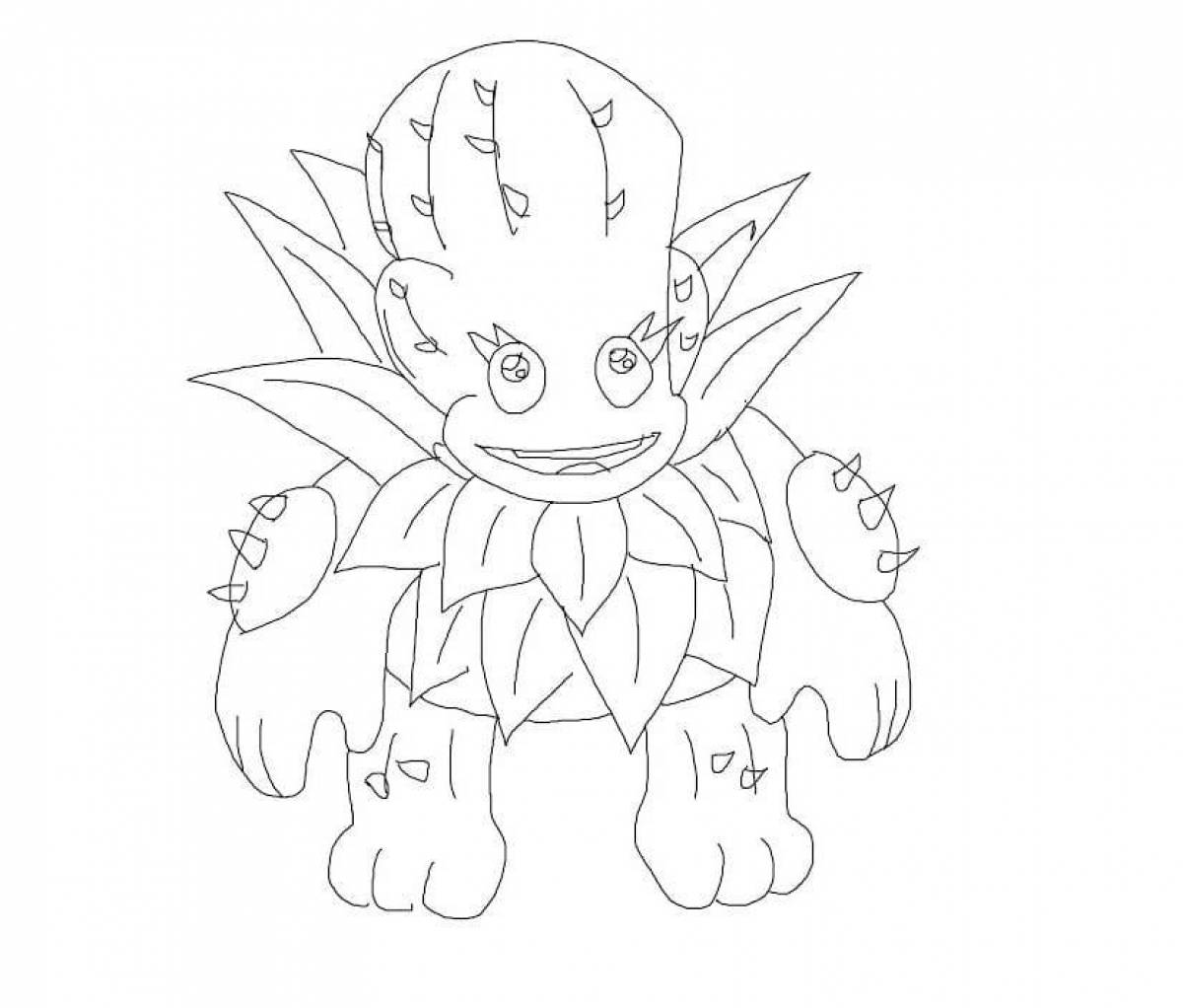 Singing monsters beckoning coloring page