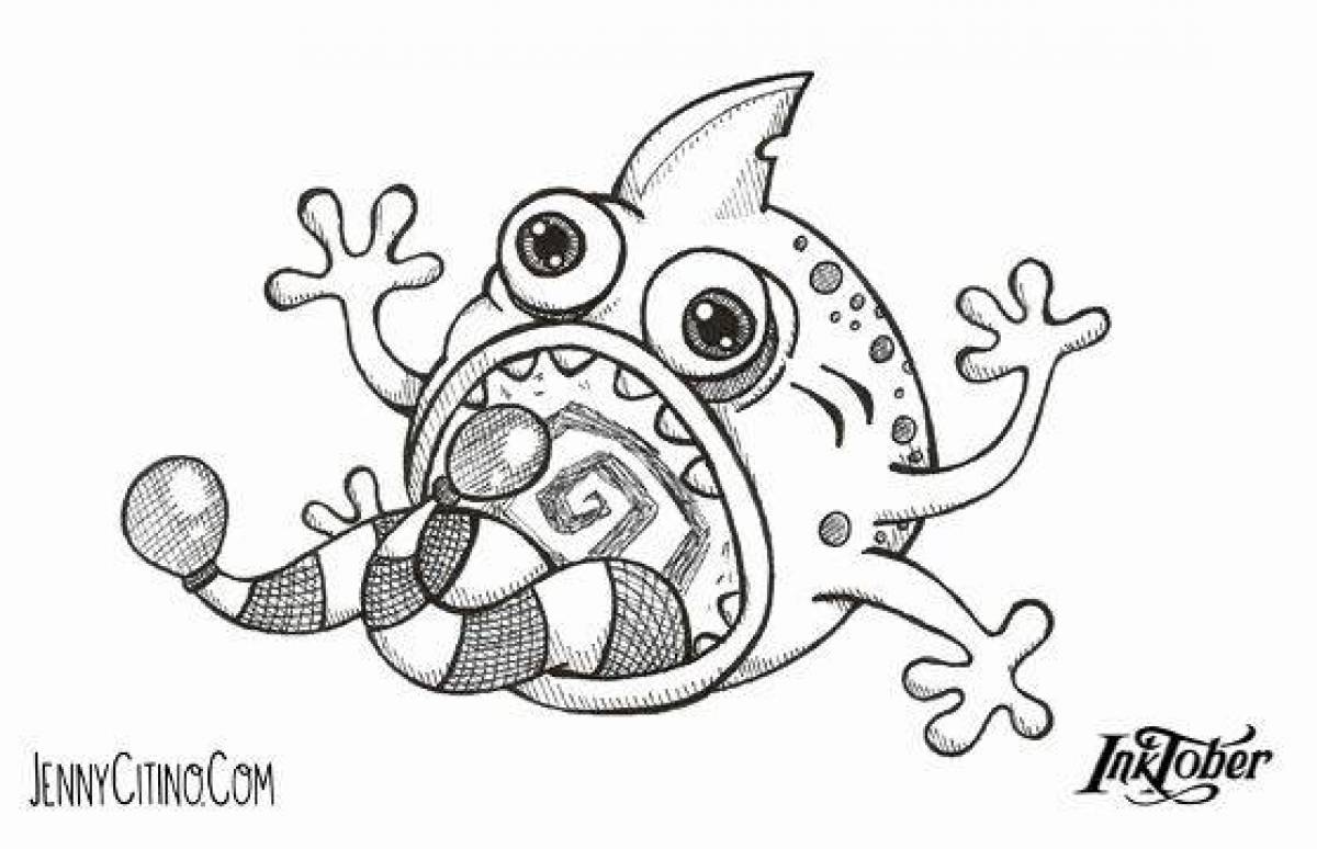 Exotic singing monsters coloring page