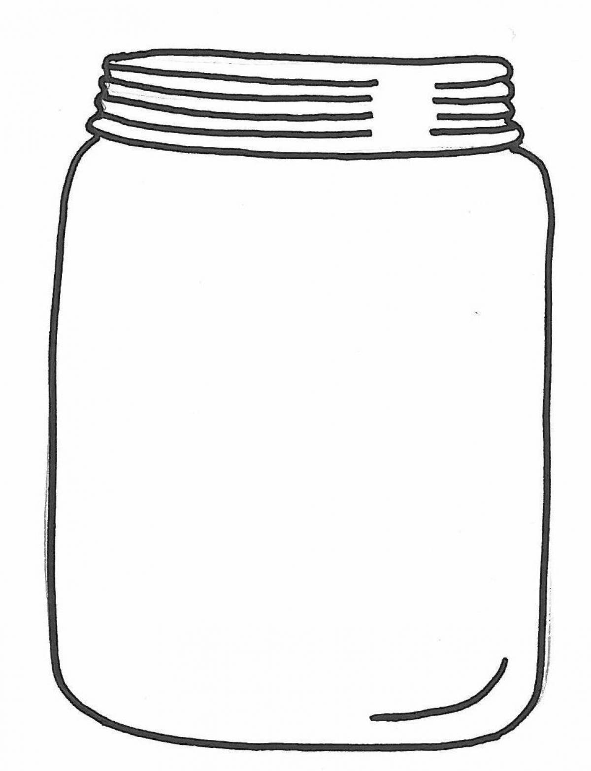 Coloring page with colorful jar