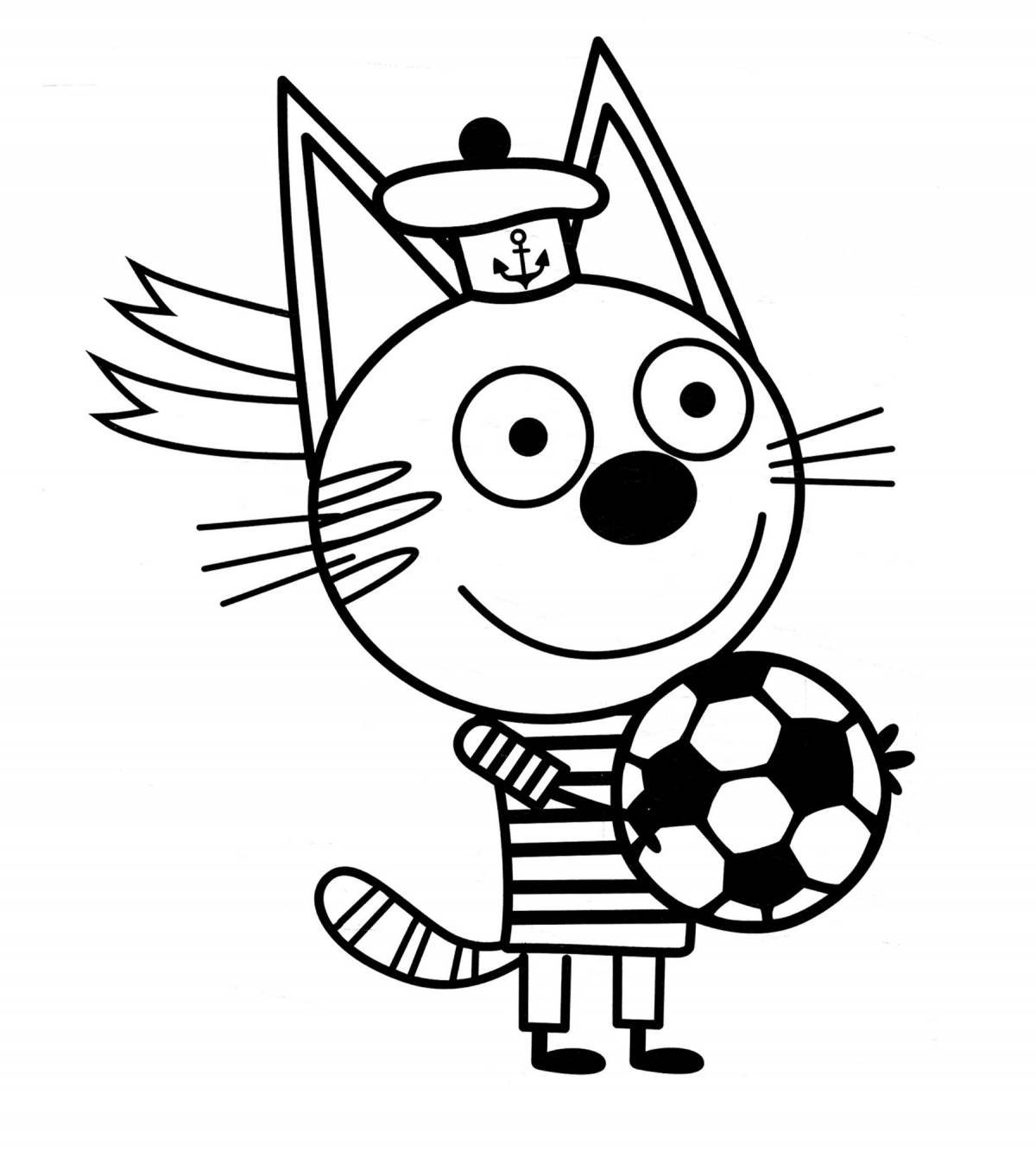 Color-frenzy 3 cats coloring pages