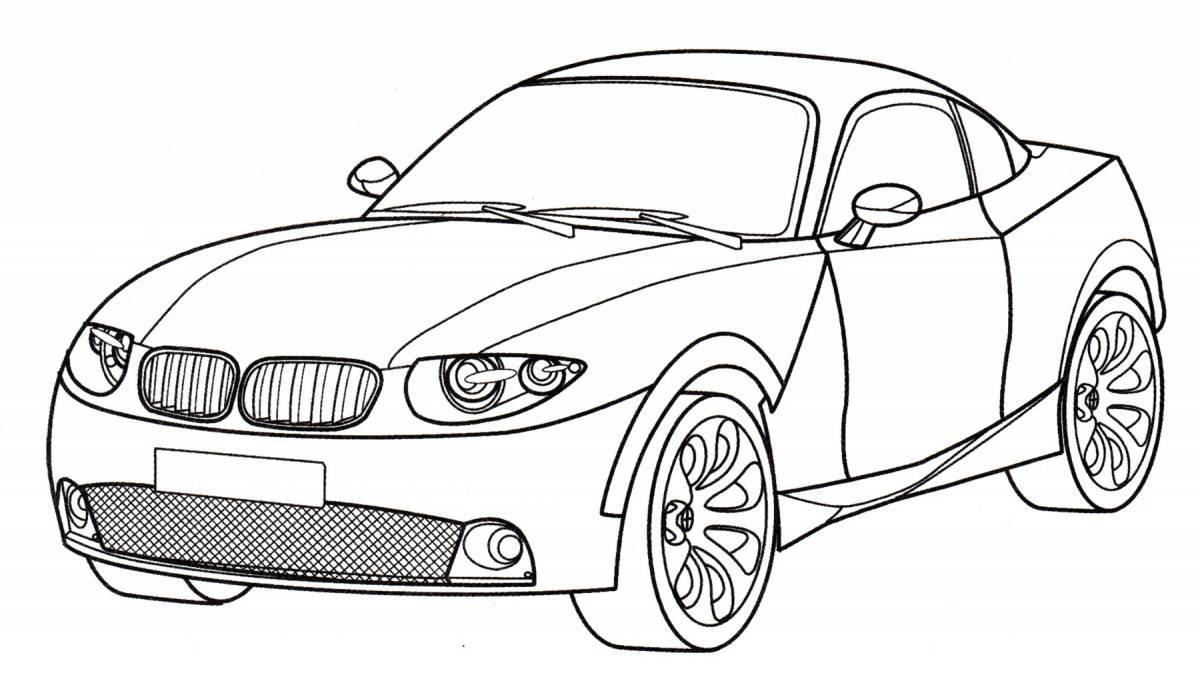 Coloring book shiny bmw