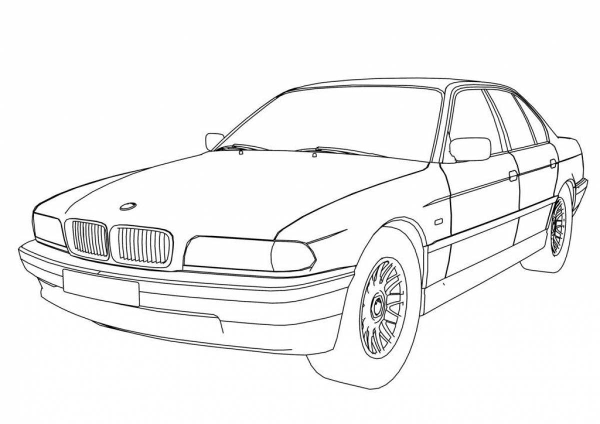 Exquisite bmw car coloring page