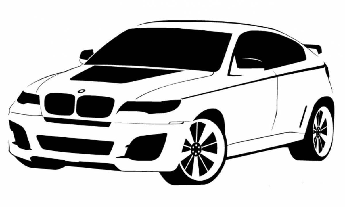 Анимированная страница раскраски автомобилей bmw