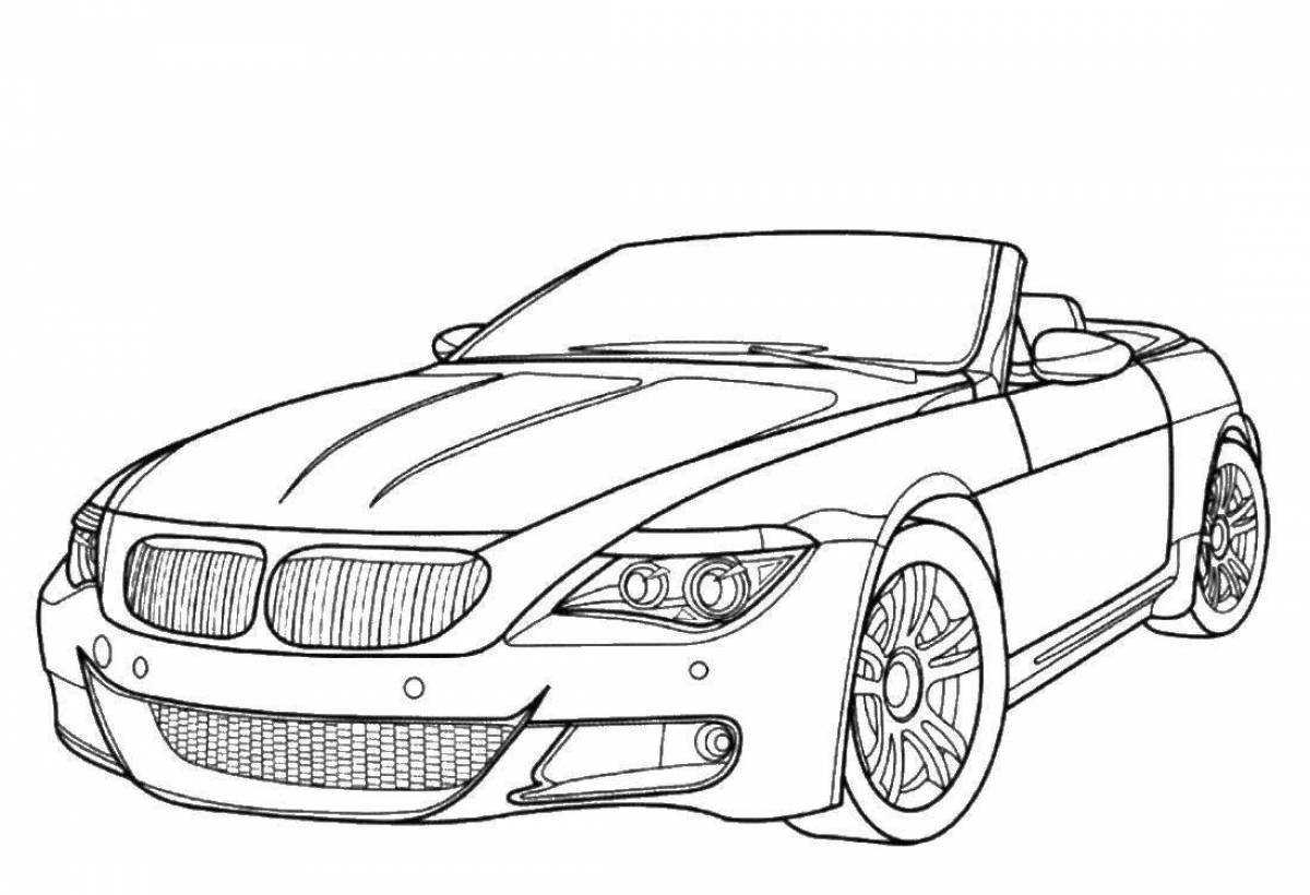 Bmw fancy car coloring page