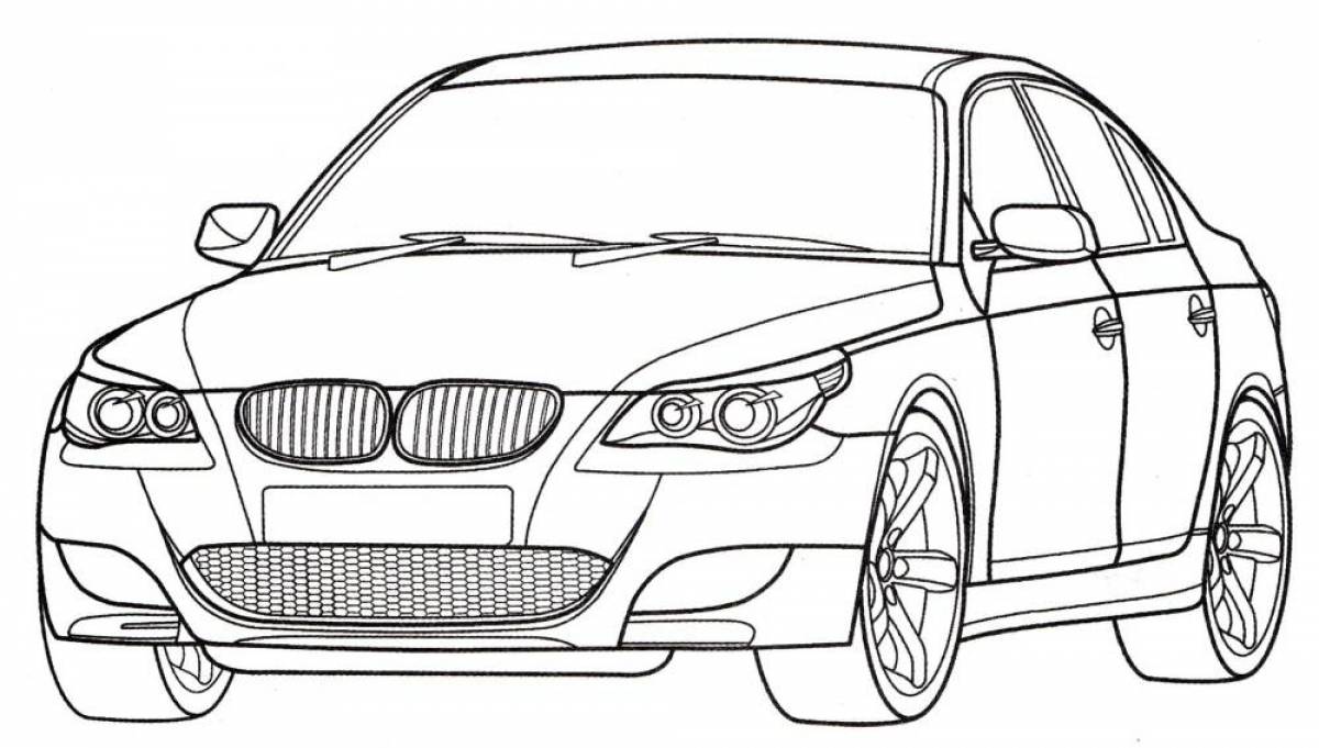 Coloring page charming bmw car