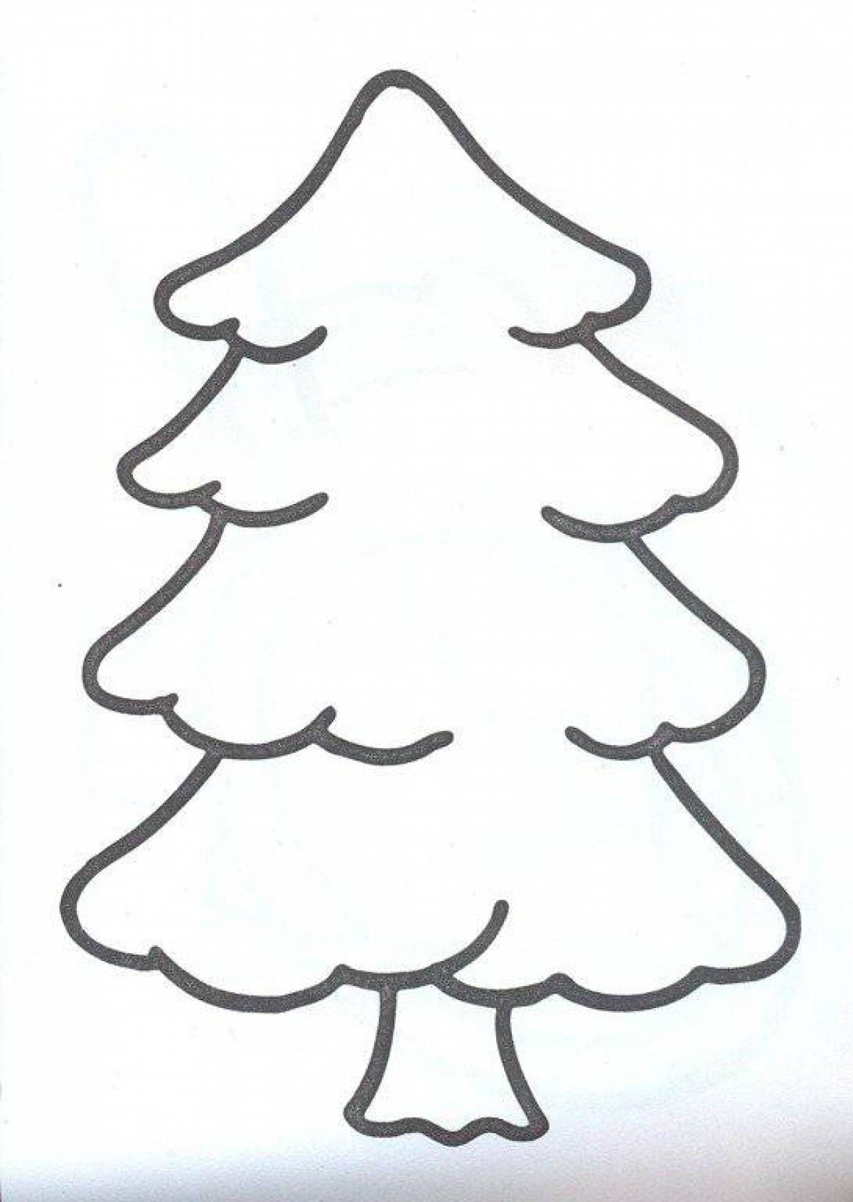 Раскраска «радостное дерево» для детей 3-4 лет