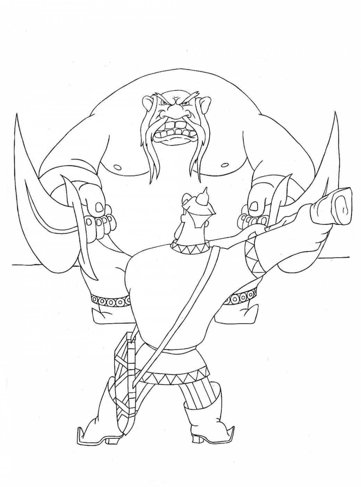 Coloring page gorgeous ilya muromets